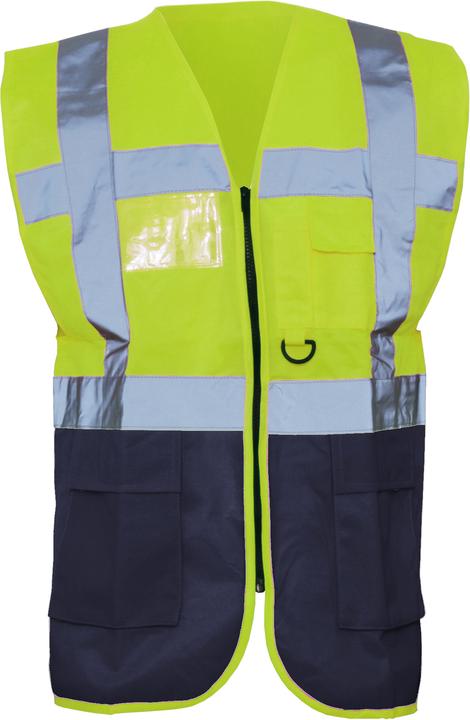Jaune fluo, Bleu marine