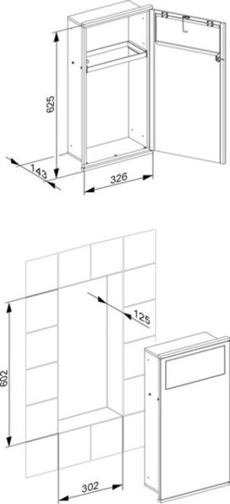 Produktbild Keuco Modul Waschtisch 1 PLAN INTEGRAL Abfallsammler vc/we re