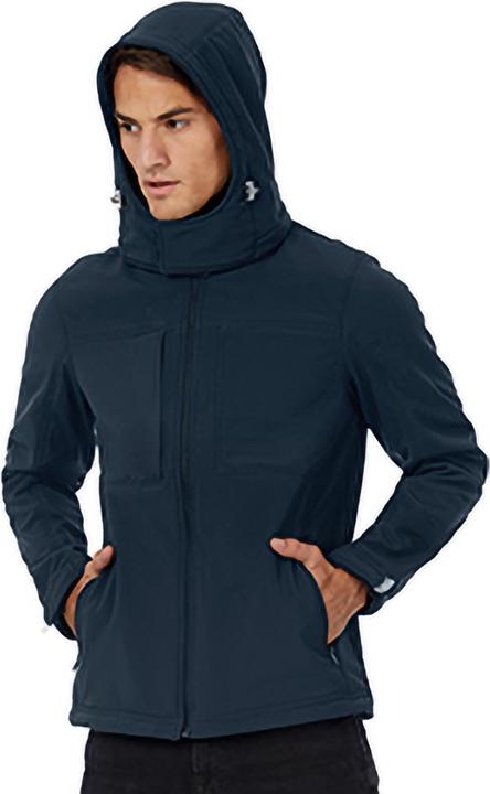 Immagine prodotto B&C Giacca softshell con cappuccio fodera in pile traspirante idrorepellente antivento (3XL)