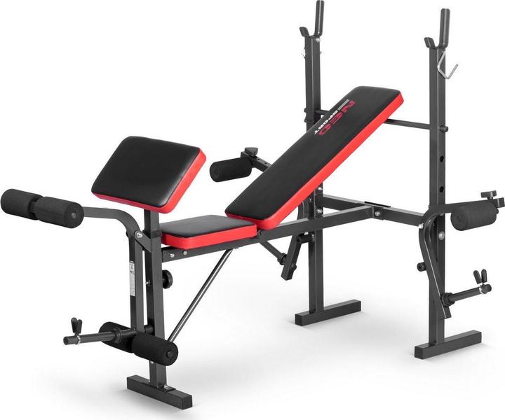 Neo Sport Ławeczka do ćwiczeń pod sztangę + modlitewnik NS-200 czarno-czerwona