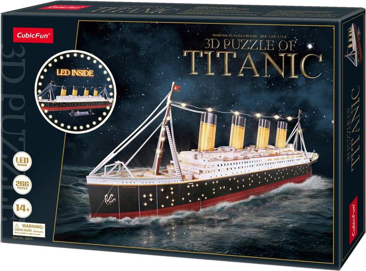 Actual product image Cubicfun Titanic LED (266 pieces)