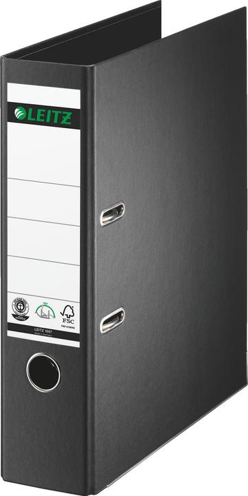 Actual product image Leitz Solid paper folder, 180 degree, DIN A4, 80 mm, black hardboard cover, colored solid paper (A4, 80 mm, 1 Piece)