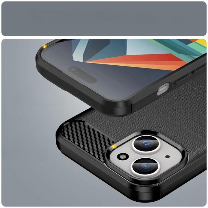 Immagine prodotto Cover-Discount iPhone 15 Plus - Custodia Metal Carbon Look nera (Apple iPhone 15 Plus)