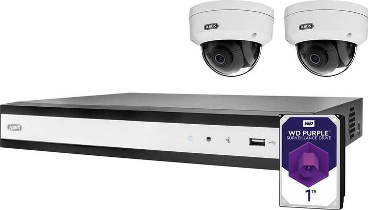 Actual product image Abus TVVR36422D Complete set with NVR and 2 PoE mini dome cameras (1920 x 1080 Pixels)