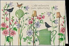 Image du produit Edition Gollong Doppelkarte. Let's go green. Zum Geburtstag (Sommerblumen, Vgel)