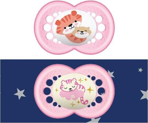 Actual product image MAM Day & Night Nuggi Silikon 6-16 Monate 2x Original 1x Night (1 x, 6 - 16 M.)