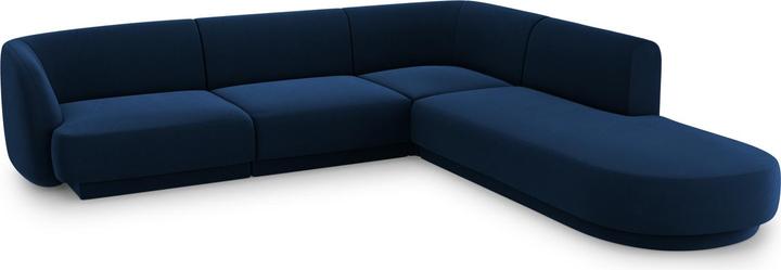 Image du produit Micadoni Canapé D'Angle Droit Velours, "Miley", 6 Places, 255x248x70Fabriqué en Europe (Canapé d'angle)