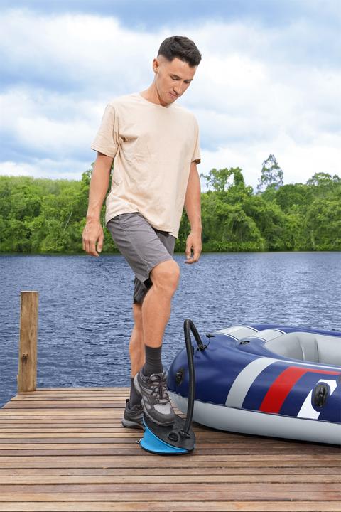 Actual product image Bestway 62004 / 24 foot air pump black, blue inflatable boats