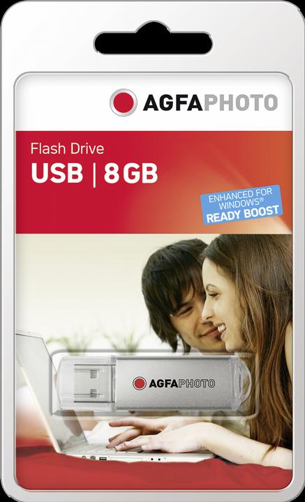 Image du produit AGFAPHOTO USB 2.0 argent 8Go 8Go (8 Go, USB-A, USB 2.0)