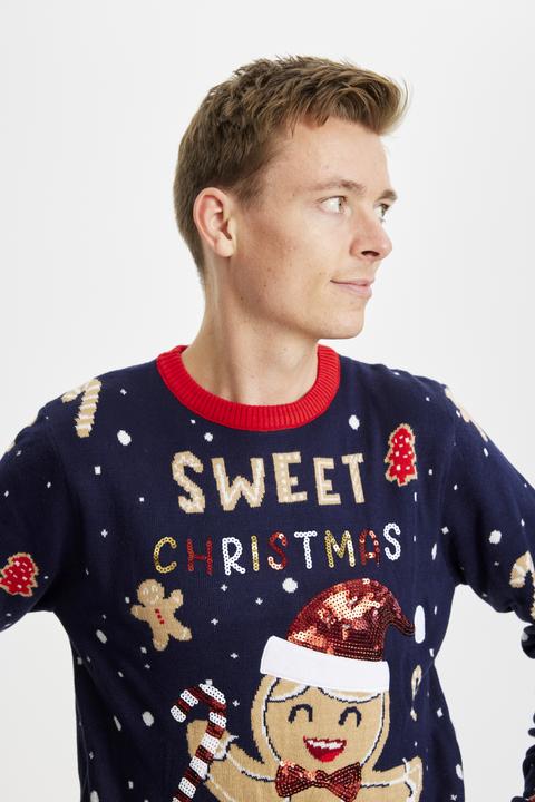 Produktbild Christmas Sweats Cute Cookie Man LED Sweater (M)