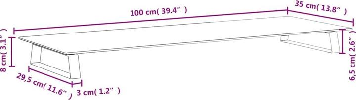Immagine prodotto VidaXL Supporto per monitor bianco 100x35x8 cm in vetro temperato e