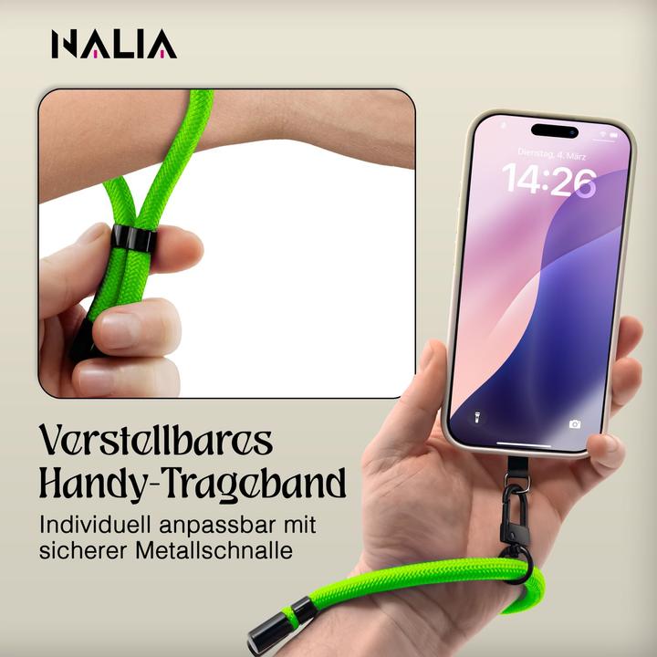 Actual product image Nalia Wristy Lanyard Handykette – Universal Trageband für Smartphones – Verstellbar, Soft & Elastisch