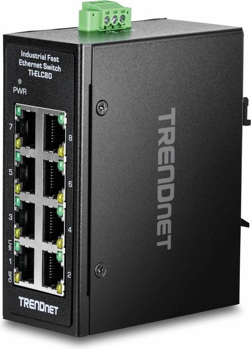 Immagine prodotto Trendnet Mini switch Ethernet a 8 porte TI-ELC80 per guida DIN industriale (8 Porti)