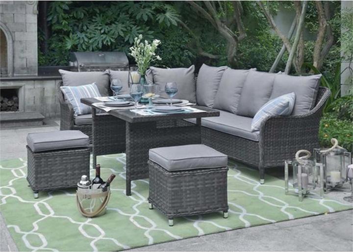 Actual product image HTI-Living Outdoor Möbel Ecksofa mit Tisch und Hocker