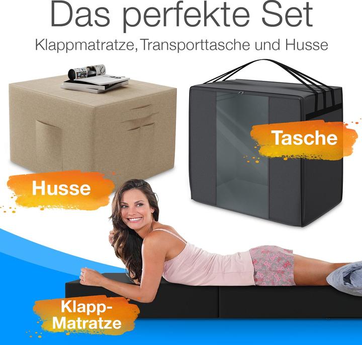 Produktbild Bestschlaf Klappmatratze inkl. Husse & Transporttasche (90 x 200 cm, Schaumstoffkern)