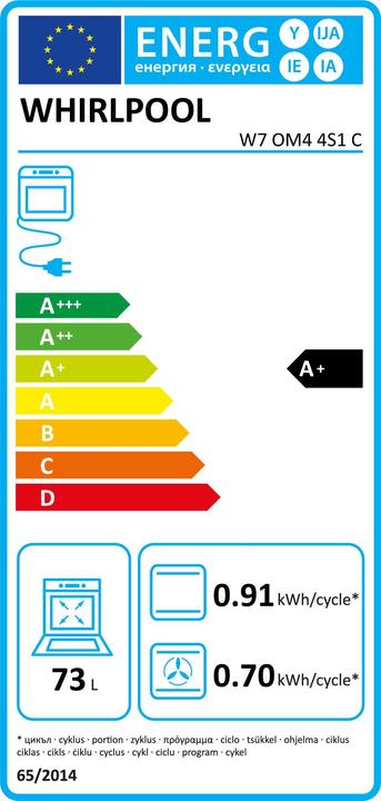 Energie-Label Whirlpool W7 OM4 4S1 C