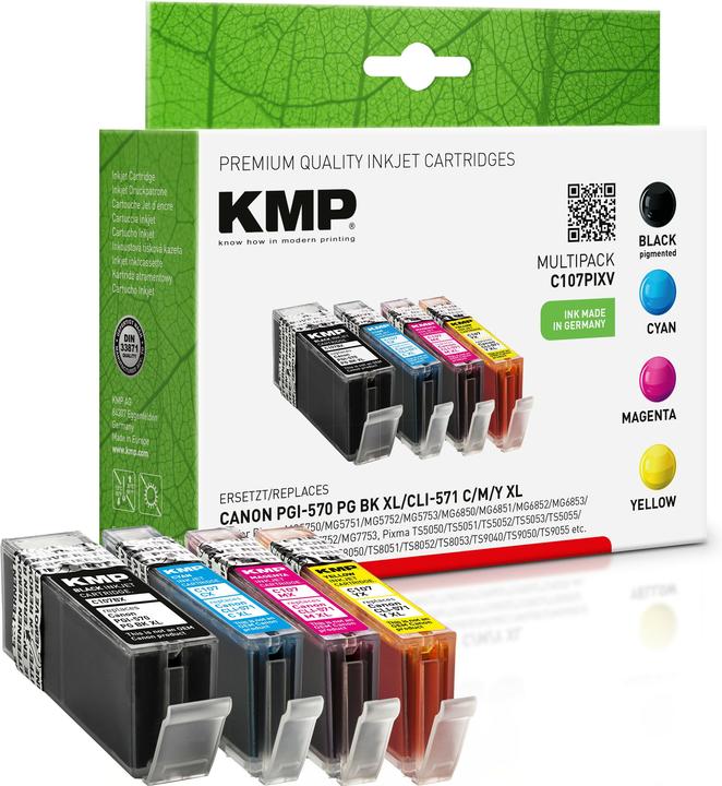 KMP C107PIXV Multipack comp. with Canon PGI-570/CLI-571 XL C/M/Y (M, C, Y)