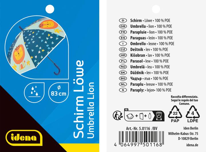 Energie-Label Idena Schirm Löwen Ø83x66cm