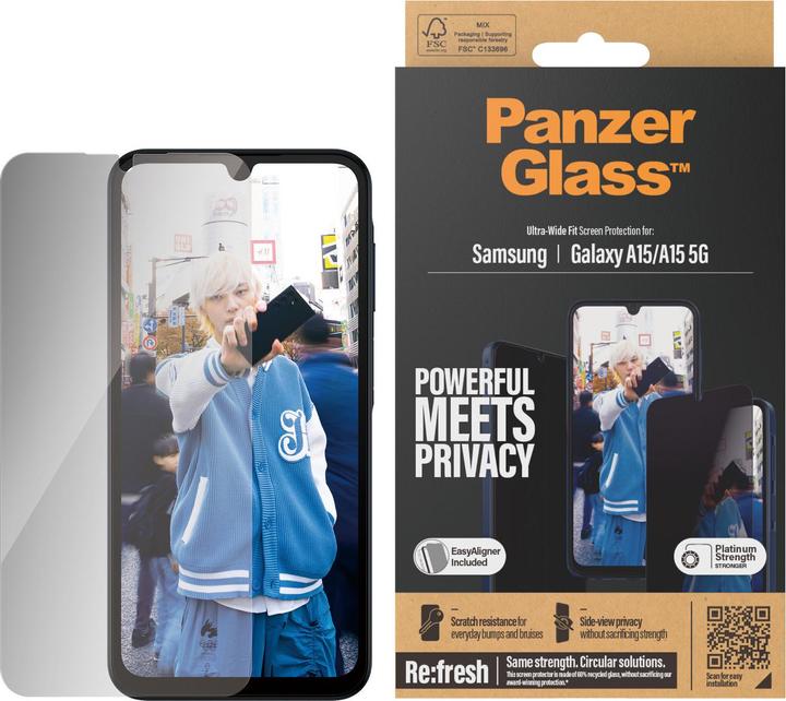 Produktbild PanzerGlass Privacy (1 Stück, Samsung Galaxy A15)
