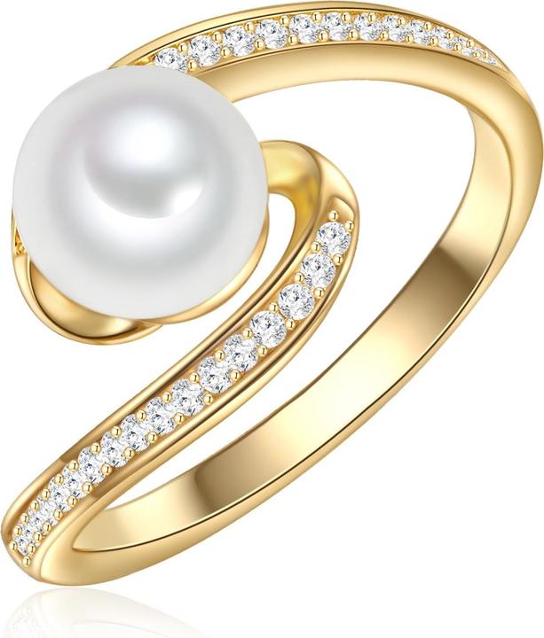 Produktbild Valero Pearls Damen Sterling Silber Zirkonia Süsswasser-Zuchtperle gelbgold - 32320 (50, 925 Silber)