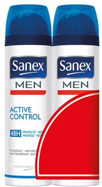 Sanex Men Active Control 48h Deodorant Spray 2x100ml (Spray, 200 ml)