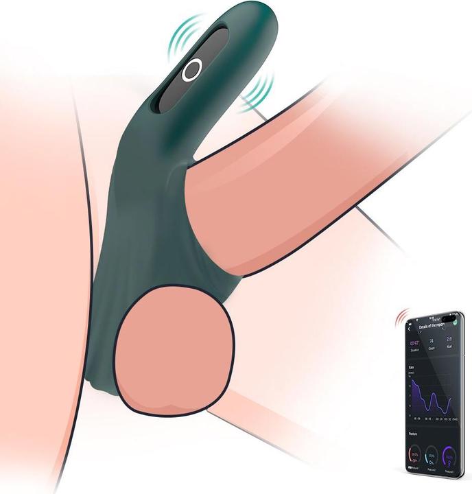Produktbild Magic Motion Rise Smart Wearable Cockring Green (3.70 cm)