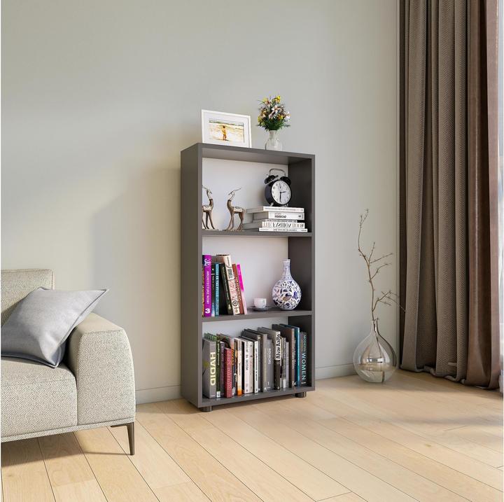 Image du produit VCM Bois Rangement Étagère sur pied Bibliothèque Déco Livres Étagère sur pied Bulas 3 compartiments (56 x 20 x 108 cm)