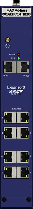 Produktbild AKCP E-Sensor8 - Erweiterungsmodul, 8 Ports und DIN-Montageset