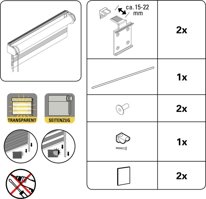 Produktbild My home EASYFIX Doppelrollo (80 x 150 cm)