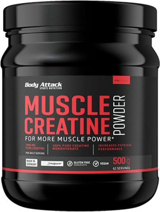Actual product image Body Attack Muscle Creatine (Creapure 500g can) (1 Piece, Powder, 500 g)
