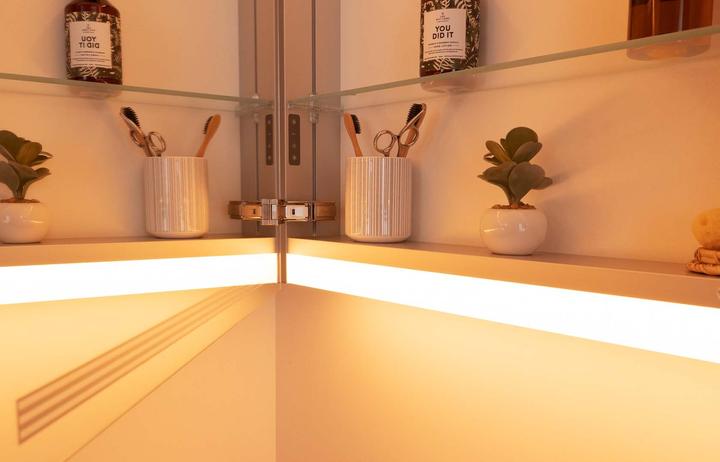 Produktbild Schneider GRACELINE LED Lichtspiegelschrank, 2 Doppelspiegeltüren, 80x70x12cm, 116.480.