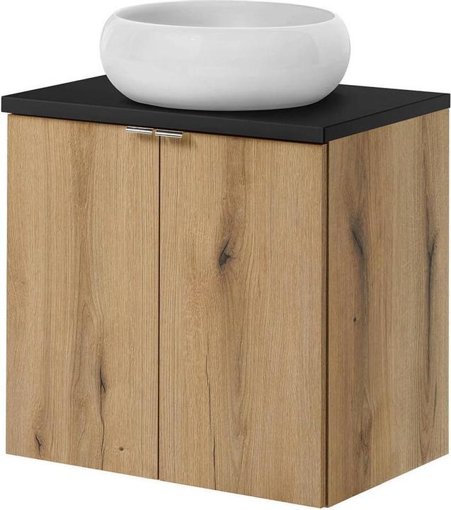Immagine prodotto En.Casa Waschtischunterschrank Skelbolu 60x60x40cm Eicheoptik/Schwarz
