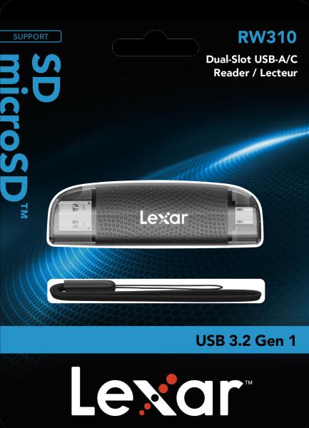 Lexar RW310X - Lecteur SD / Micro SD - USB 3.2 + Type C (USB 3.2, USB-C)