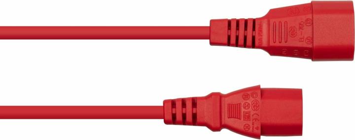 Produktbild Kabelmeister Kaltgeräteverlängerung C14 an C14 rot 3m (3 m, C13, C14)