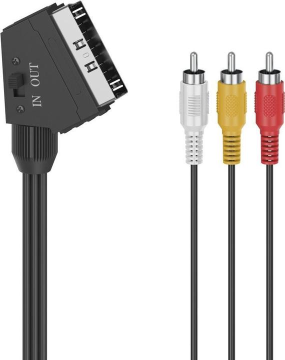 Image du produit Hama Câble vidéo, Péritel mâle - 3 RCA mâles (vidéo/stéréo), 1,5 m (1.50 m, Péritel)