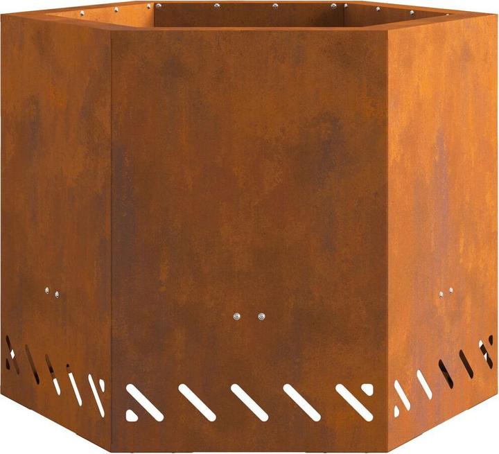 Image du produit VidaXL Foyer à faible émission de fumée Hexagonal 58x58x51 cm Acier résistant aux intempéries (58 cm)