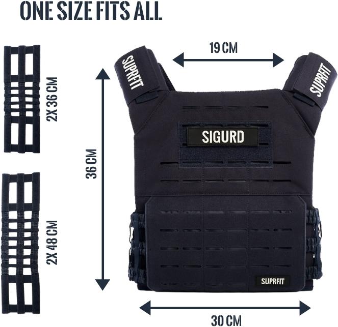 Actual product image Suprfit Sigurd 3D Weight Vest (1 x 8 kg)