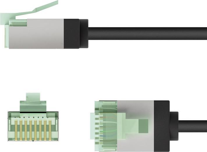 Produktbild Goobay Ultraflexibles CAT 8.1 Patchkabel, slim, U/FTP, schwarz (U/FTP, CAT8.1, 1 m)