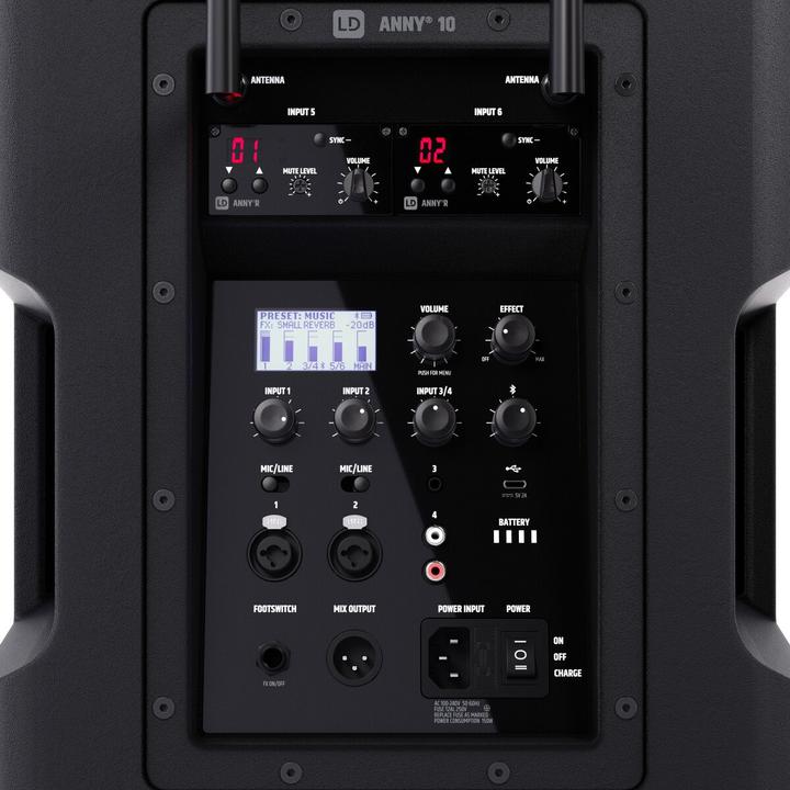 Produktbild LD Systems ANNY® 10 BPH 2 B6 - 10" Mobiler Bluetooth® PA-Lautsprecher mit Akku, Mixer und 2x Headset-Mikrofon ( (1x 80 W)