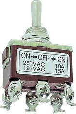 Velleman Maxi Toggle Switch Dpdt (On)-Off-(On) 10A/250V