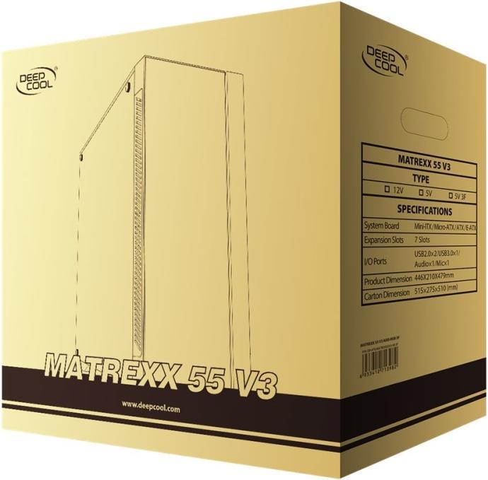 Immagine prodotto Deepcool Matrexx 55 V3 ADD-RGB 3F (ATX, mATX, E-ATX, Mini-ATX)