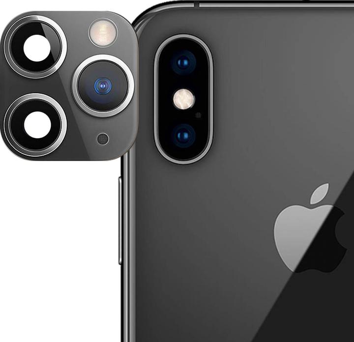Produktbild Avizar Apple iPhone 11 Pro schwarzer Fake Kamera Aufkleber für die Rückkamera aus Glas (1 Stück, Apple iPhone XS Max)