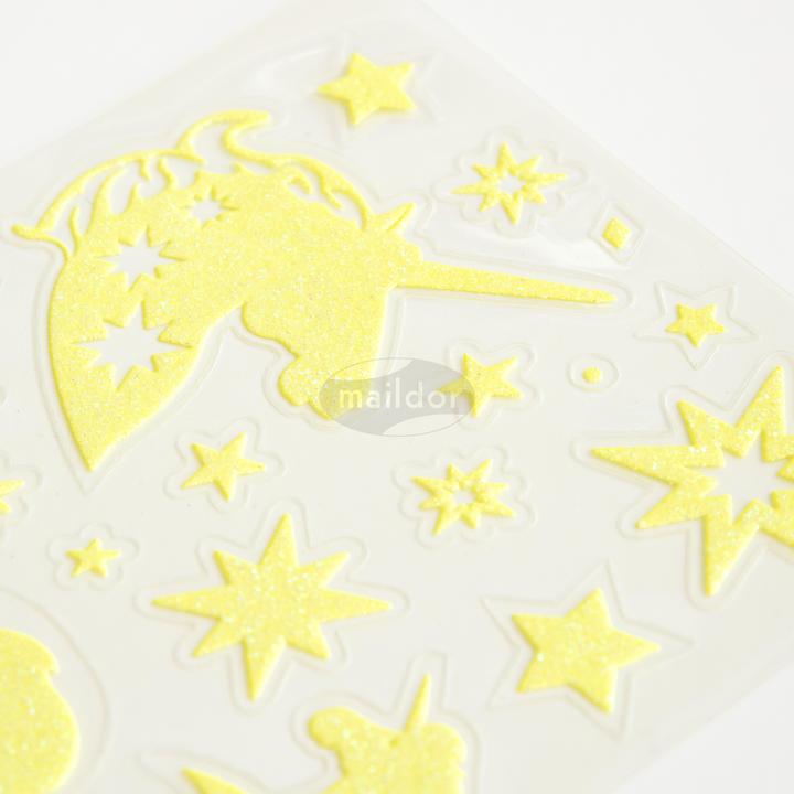 Actual product image Clairefontaine Motif Sticker Phospho Unicorn 2 sheets, 56 stickers