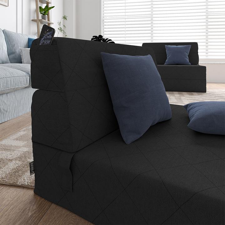 Actual product image VitaliSpa Sofa Lima, Black, 100 cm with sleep function