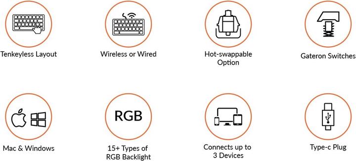 Immagine prodotto Keychron K8 Hot-Swap (CH, Cablato, Senza fili)