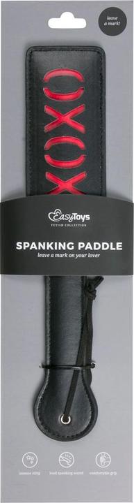 Actual product image Fetish Collection Zwarte Leren Paddle XOXO