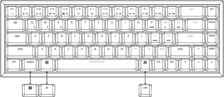 Immagine prodotto Keychron K6 (US, Cablato, Senza fili)