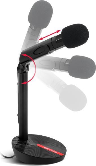 Actual product image Spirit Of Gamer Microphone sur pied compatible Eko Gaming and Live Streaming (Noir/Rouge)