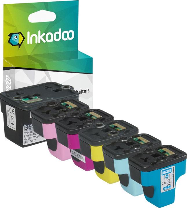 Image du produit Inkadoo Cartouches d'encre multipack compatibles avec HP 363XL XXL contient 6x cartouches d'encre color code (Color)