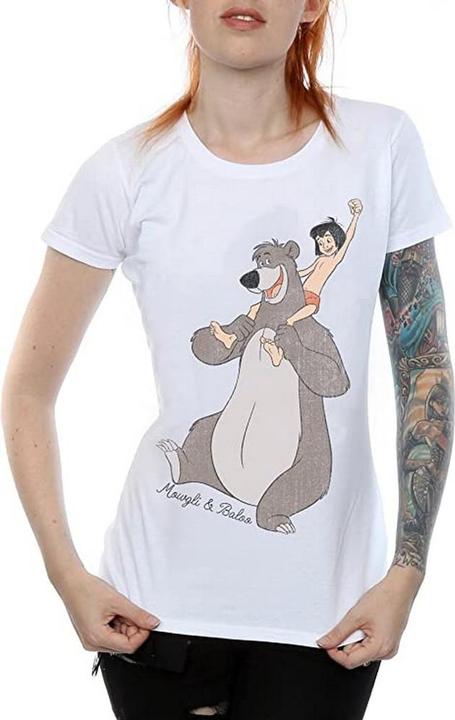 Disney Klassisches Mowgli und Baloo Baumwolle Boyfriend TShirt